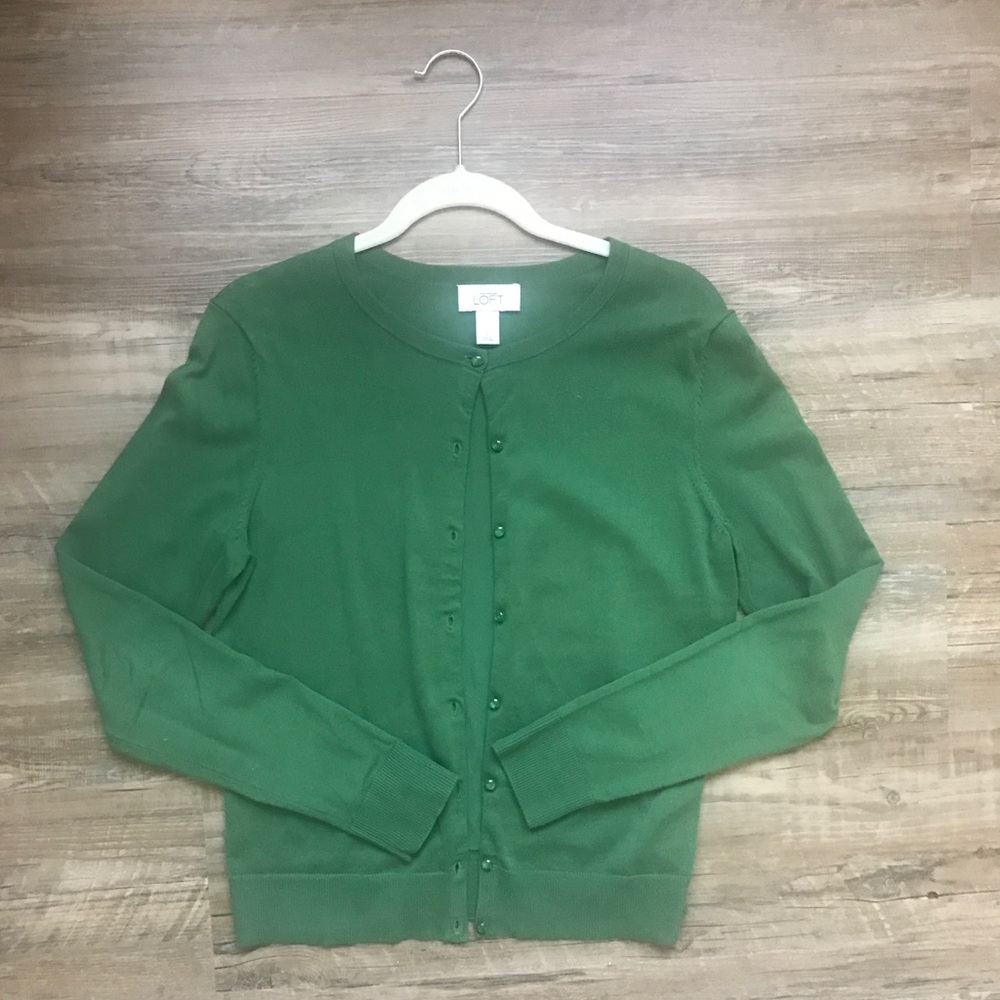 Green LOFT Cardigan